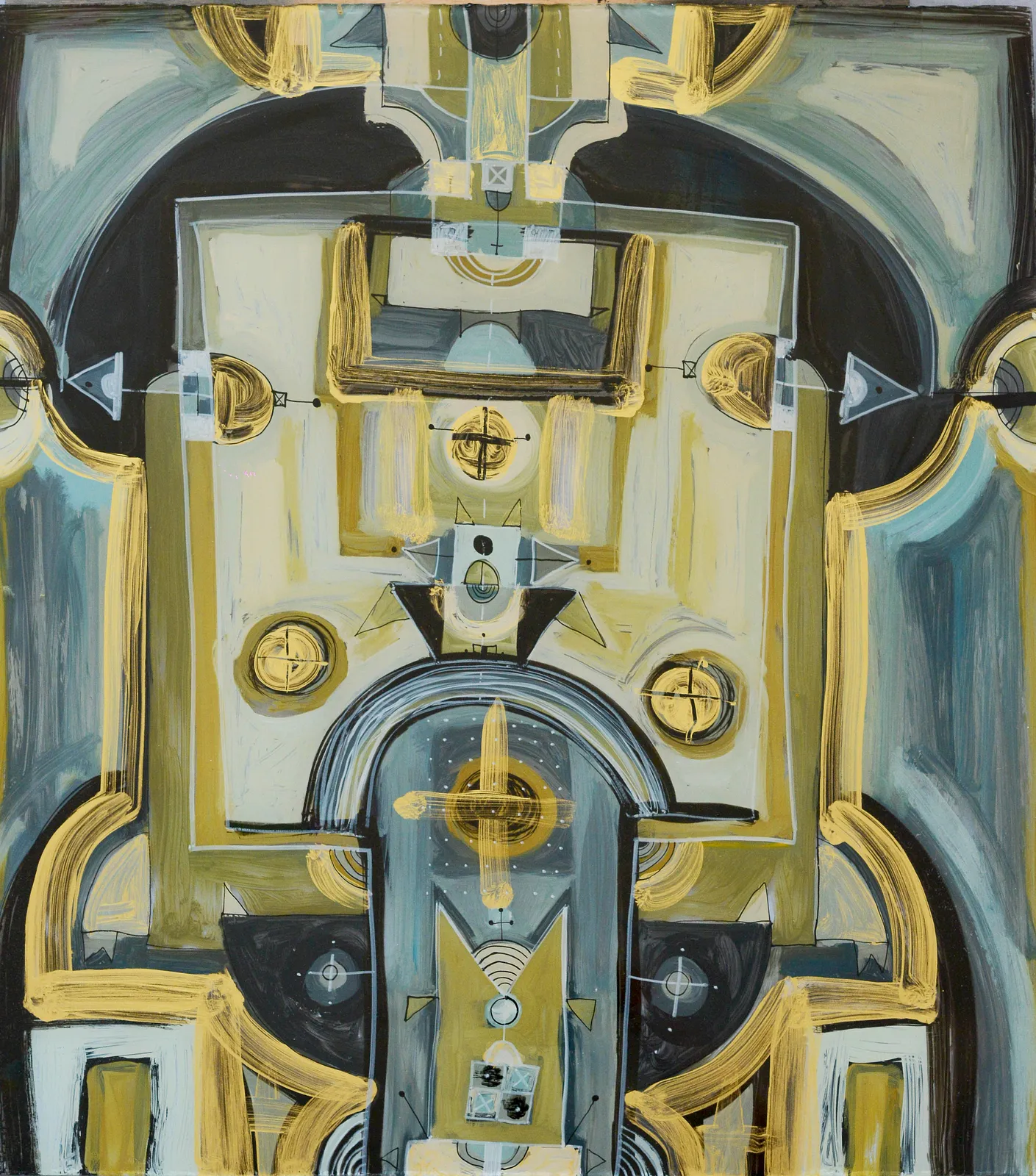Image of Sky by Dzvinka Zagayska, made of glass/oil, Glass painting medium, from Lviv, part of the Symmetry series, priced at ₴15000
