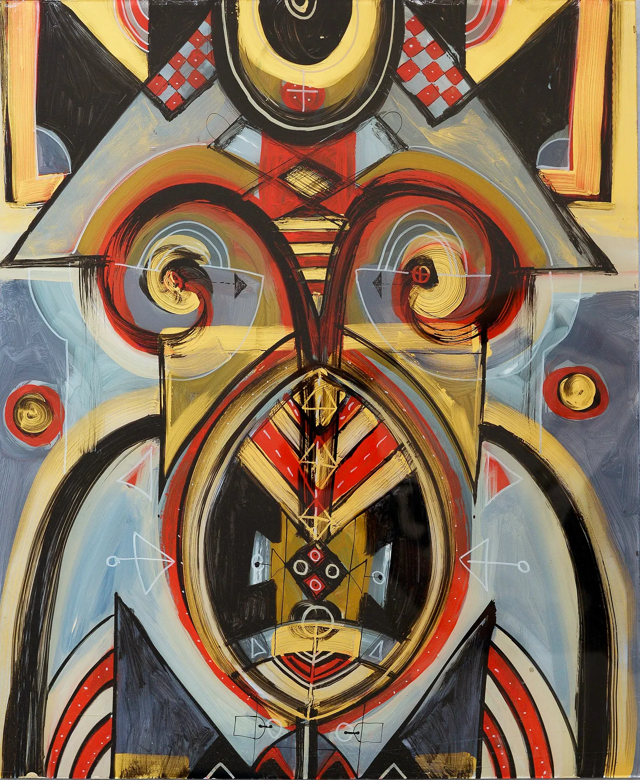 Image of Birth by Dzvinka Zagayska, made of скло/туш/олія, Glass painting medium, from Львів, part of the Symmetry series
