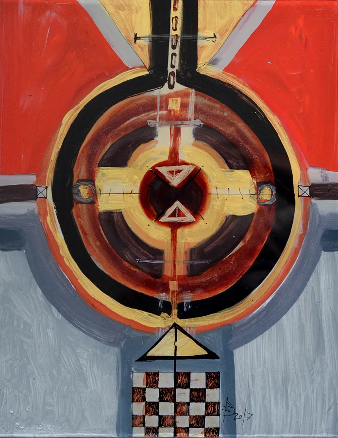 Image of goal by Dzvinka Zagayska, Glass painting medium, part of the Symmetry series