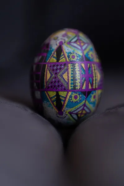 Image of pysanka by Dzvinka Zagayska, size: 25*25, made of dye, wax, chicken egg, Pysanky medium, from Lviv, part of the 2024 series, priced at $5500 Photo 5 of 7.