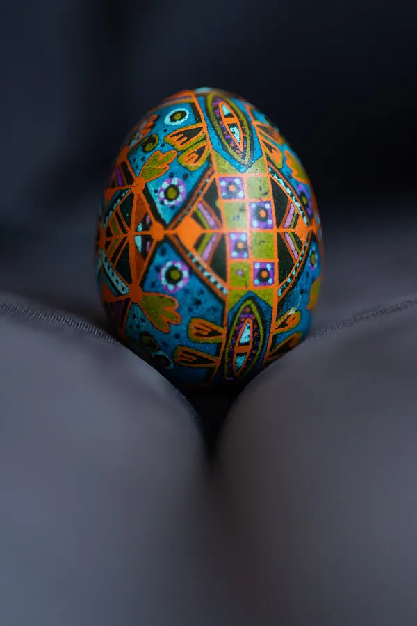 Image of Untitled by Dzvinka Zagayska, size: 25*25, made of dye, wax, chicken egg, Pysanky medium, from Lviv, part of the 2024 series, priced at $5500